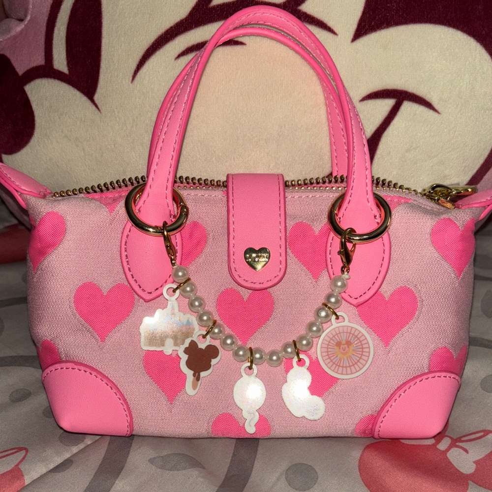 Stoney Clover Lane Pink Heart Mini Pouchette